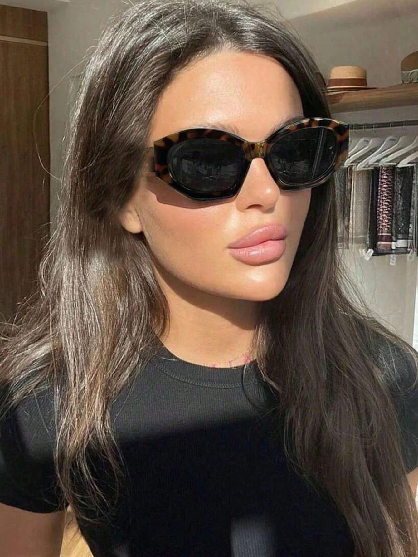 1pc Rhombus Full Frame Women's Fashion Eyeglasses - Image 4