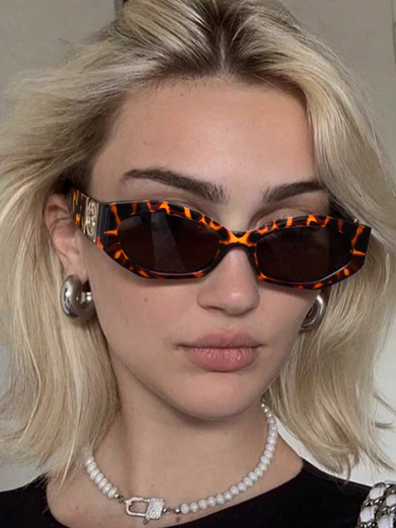 1pc Rhombus Full Frame Women's Fashion Eyeglasses - Image 3