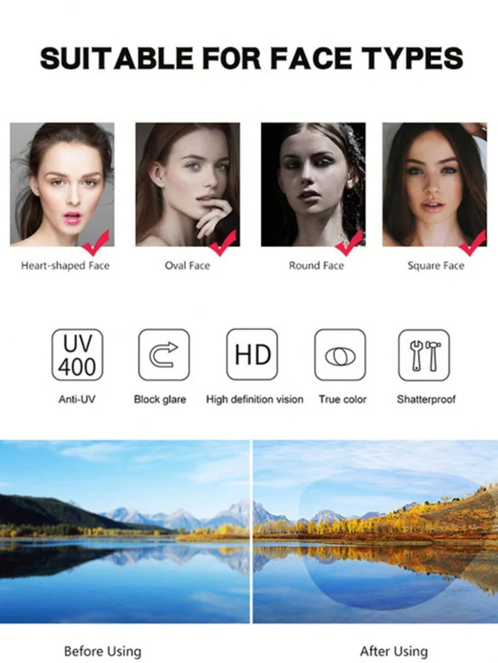 1pc Rhombus Full Frame Women's Fashion Eyeglasses - Image 6