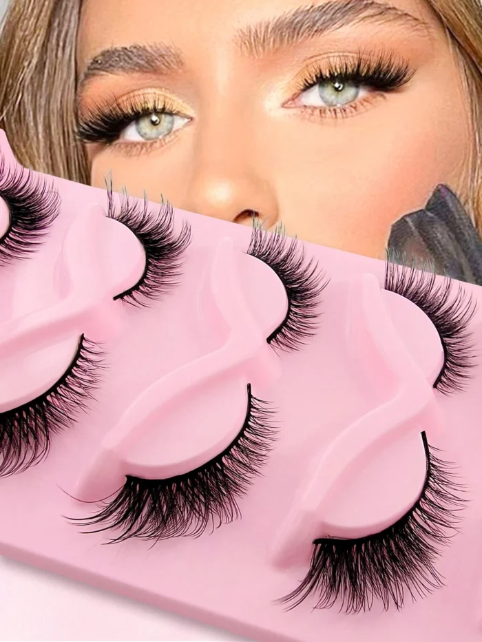 5pairs Cat Eye Volumized Faux Mink False Eyelashes - Image 6