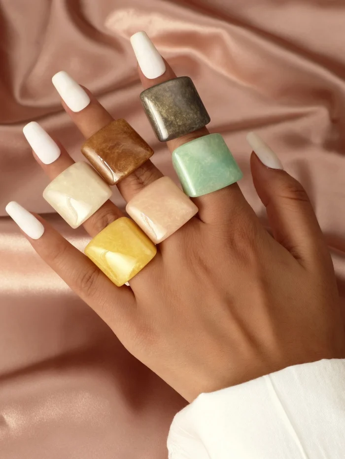 6pcs Square Decor Ring