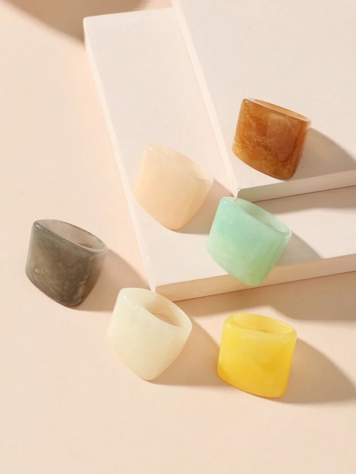 6pcs Square Decor Ring - Image 2