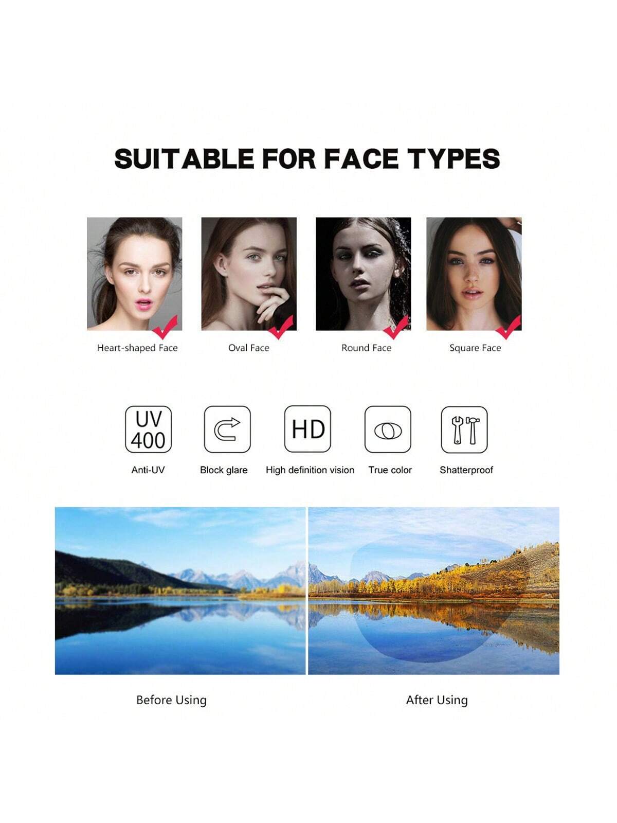 Classic Double-Bridge Vintage Oversized Frame Fashion Fashion Glasses - Image 4