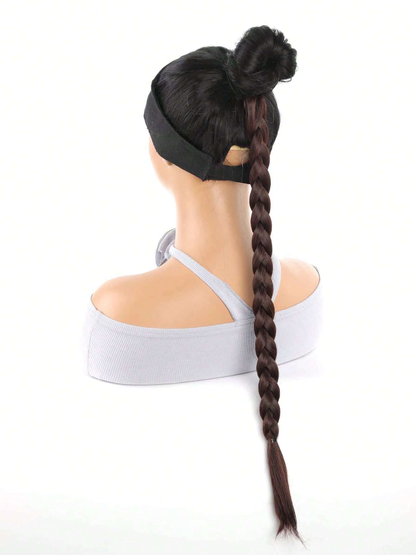 Long Ponytail Hair Extensions, Straight Women's 26inch Braided Straight Winding Hair Extensions - Image 8