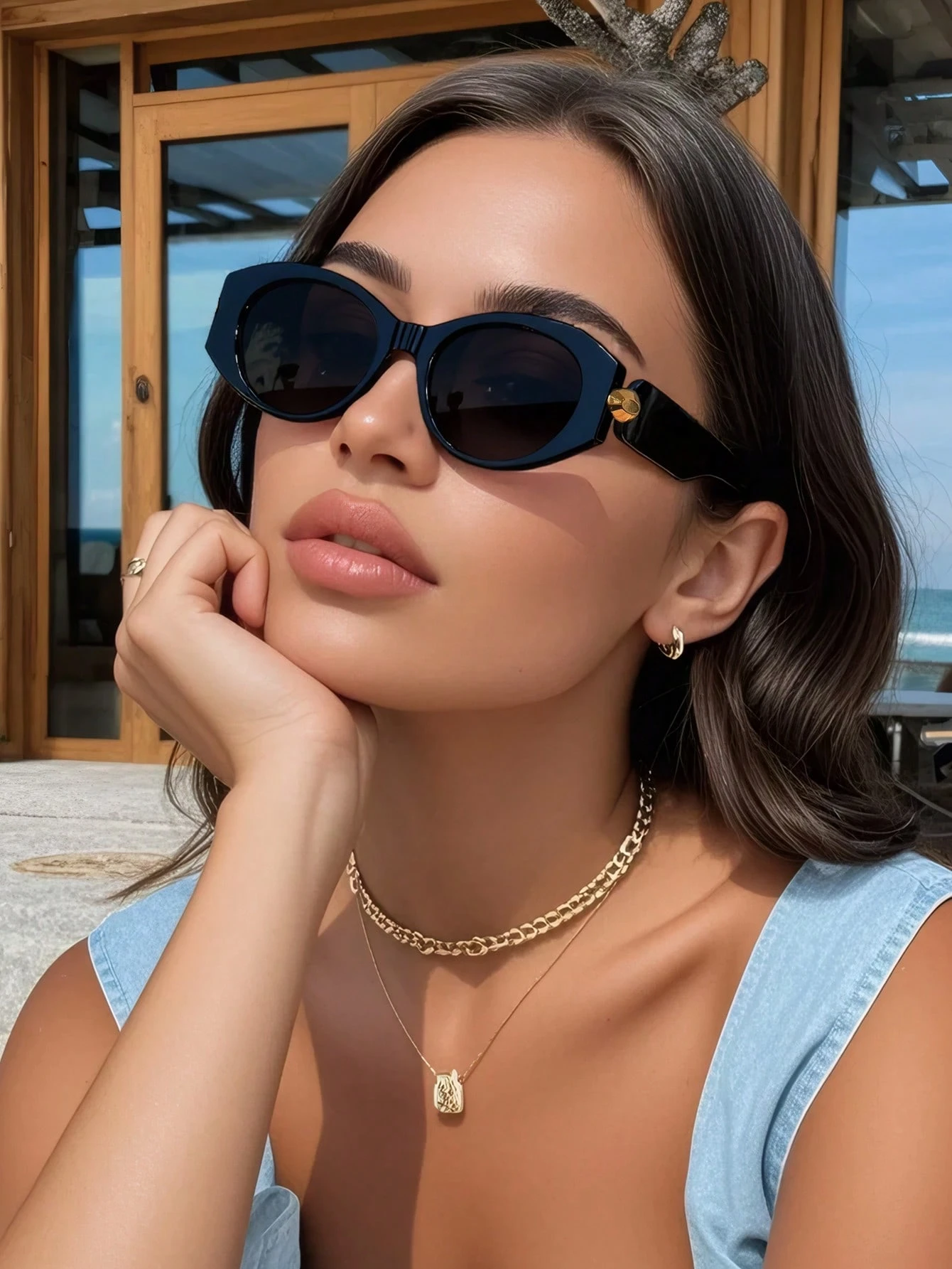 Retro Cat Eye Frame Fashion Fashion Glasses, Plastic Classic Style