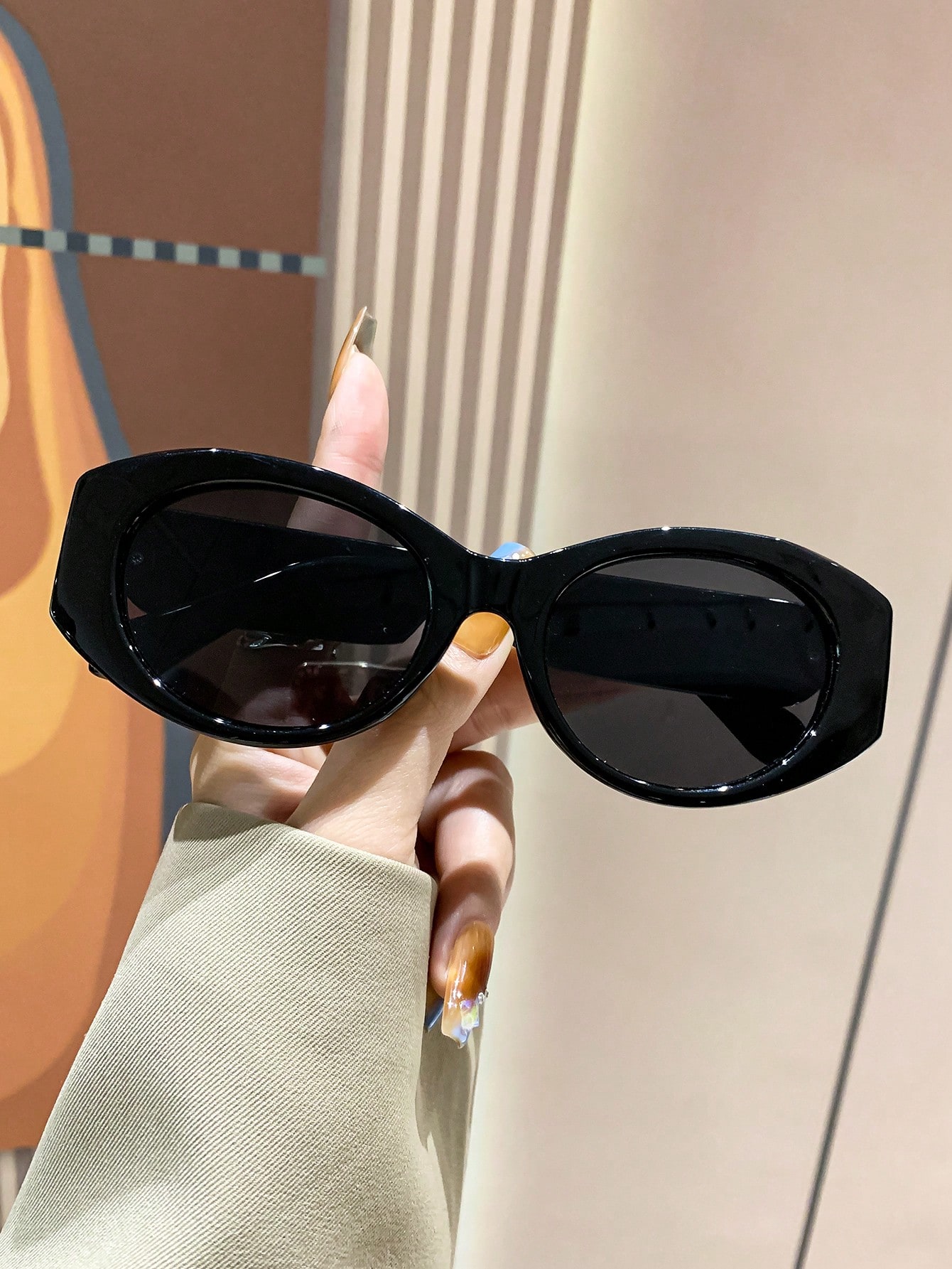 Retro Cat Eye Frame Fashion Fashion Glasses, Plastic Classic Style - Image 2