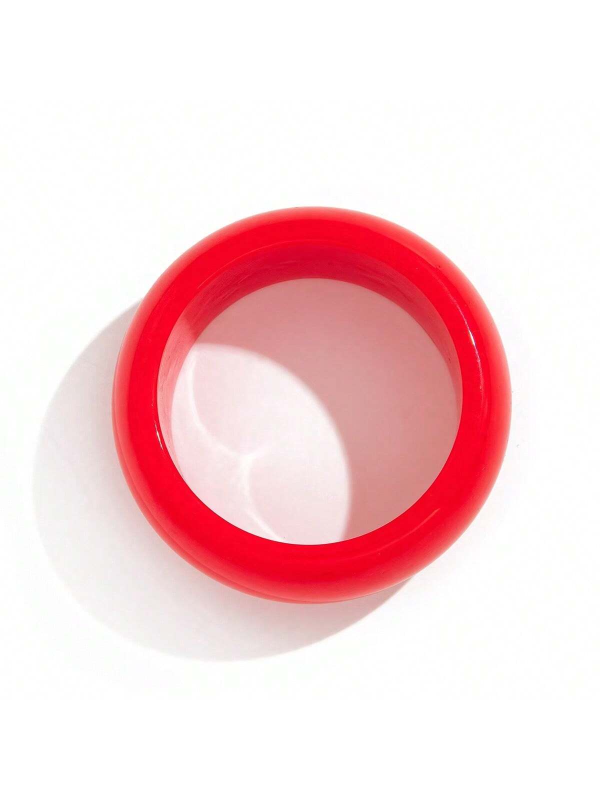 Retro European Style Personalized Artistic Resin Textured Oversized Geometric Round Acrylic Bangle Bracelet - Image 3