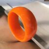 1pc Exaggerate Vintage Colorful Transparent Retrot Marble Pattern Acryic Heavy Wide Bangle Bracelet  Jelly Orange