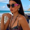 Polarized Sunglasses, Retro Leopard Print Cat Eye Frame Plastic Fashion