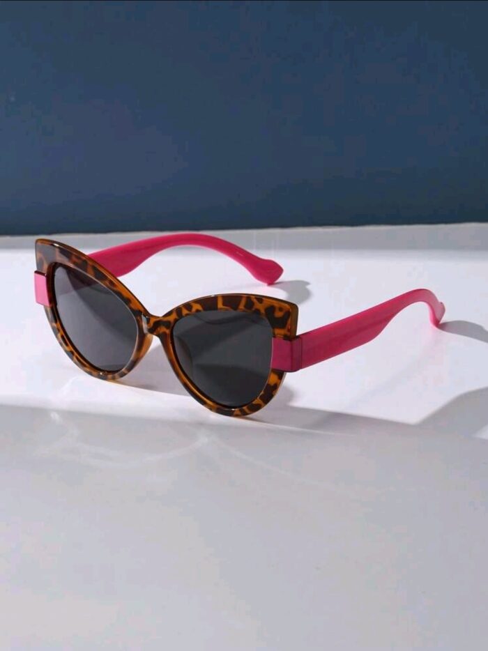 Polarized Sunglasses, Retro Leopard Print Cat Eye Frame Plastic Fashion - Image 3