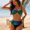 Summer Colorblock Mixed Leopard Print Twist Design Spaghetti Strap Split Bikini