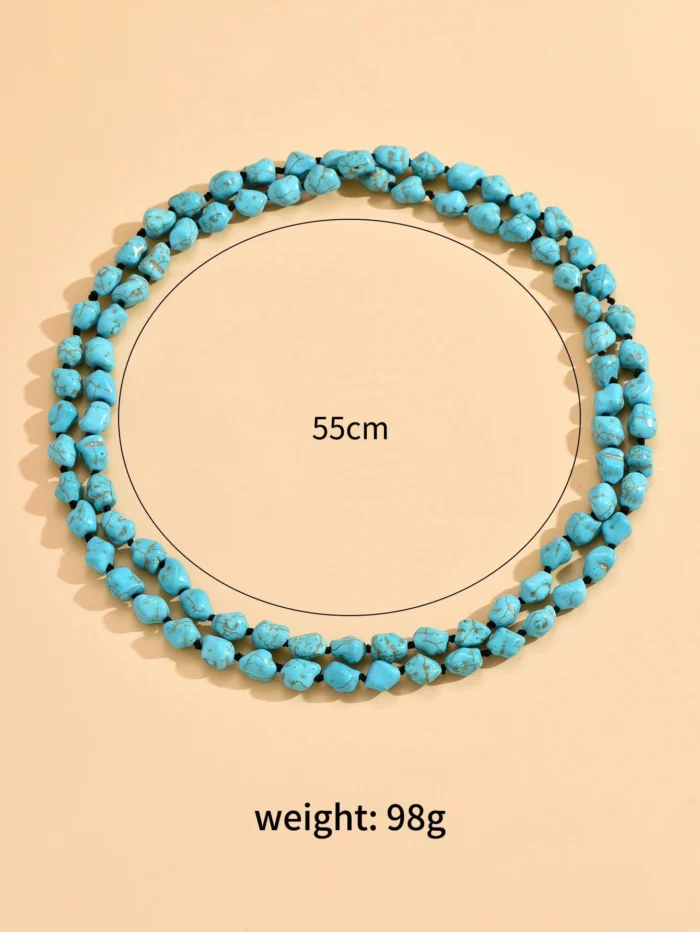 Turquoise Beaded Layered Necklace - Image 5