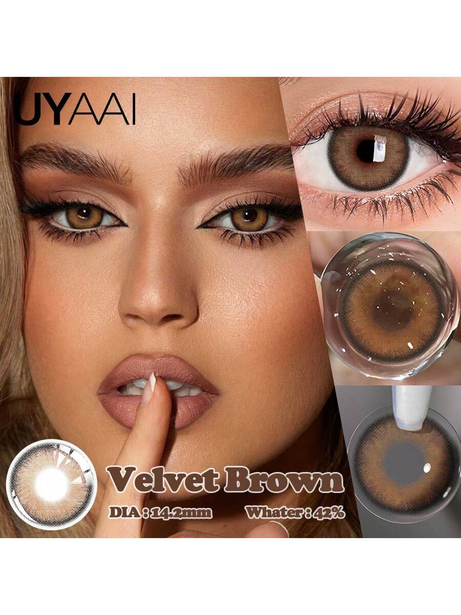UYAAI UYAAI 1Pair- Brown Enlargement Natural Yearly Disposable