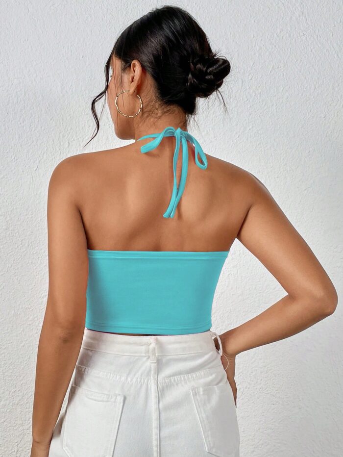 VaVaBold Sexy Crisscross Strap Spaghetti Strap Design Solid Color Camisole - Image 2