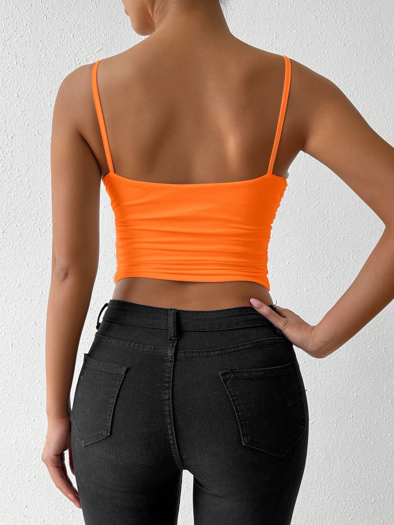 VaVaBold Women's Summer Solid Color Frilled Sleeveless Crisscross Cami Top - Image 2