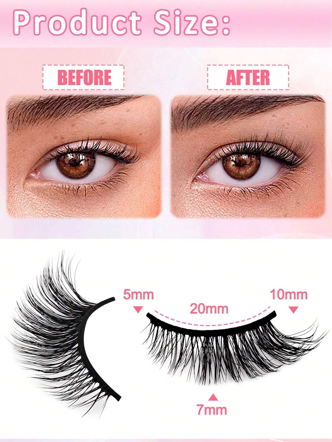 10 Pairs Half Lashes Natural Look Wispy Fluffy Cat Eye Look Natural - Image 6