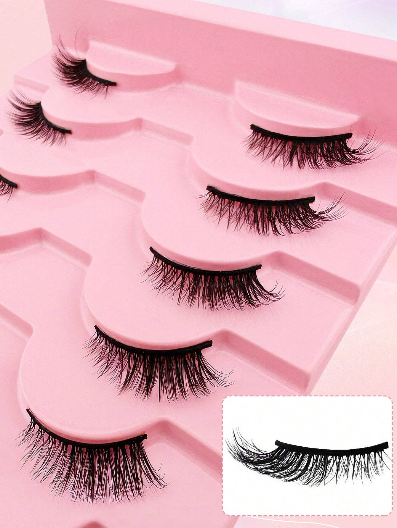 10 Pairs Half Lashes Natural Look Wispy Fluffy Cat Eye Look Natural - Image 8