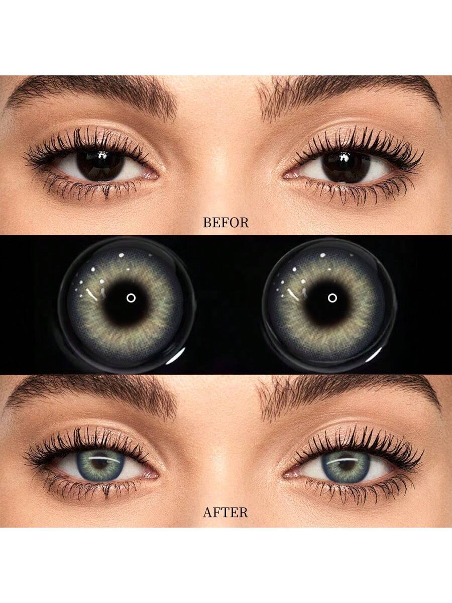 1 Pair Of Green Contact Lenses For Eye Beauty Eye Cosmetics Diameter 14.5 Mm - Image 5
