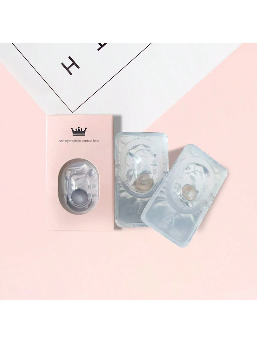 1 Pair Of Dark Brown Colored Contact Lenses,  Disposable Large Diameter - Image 4