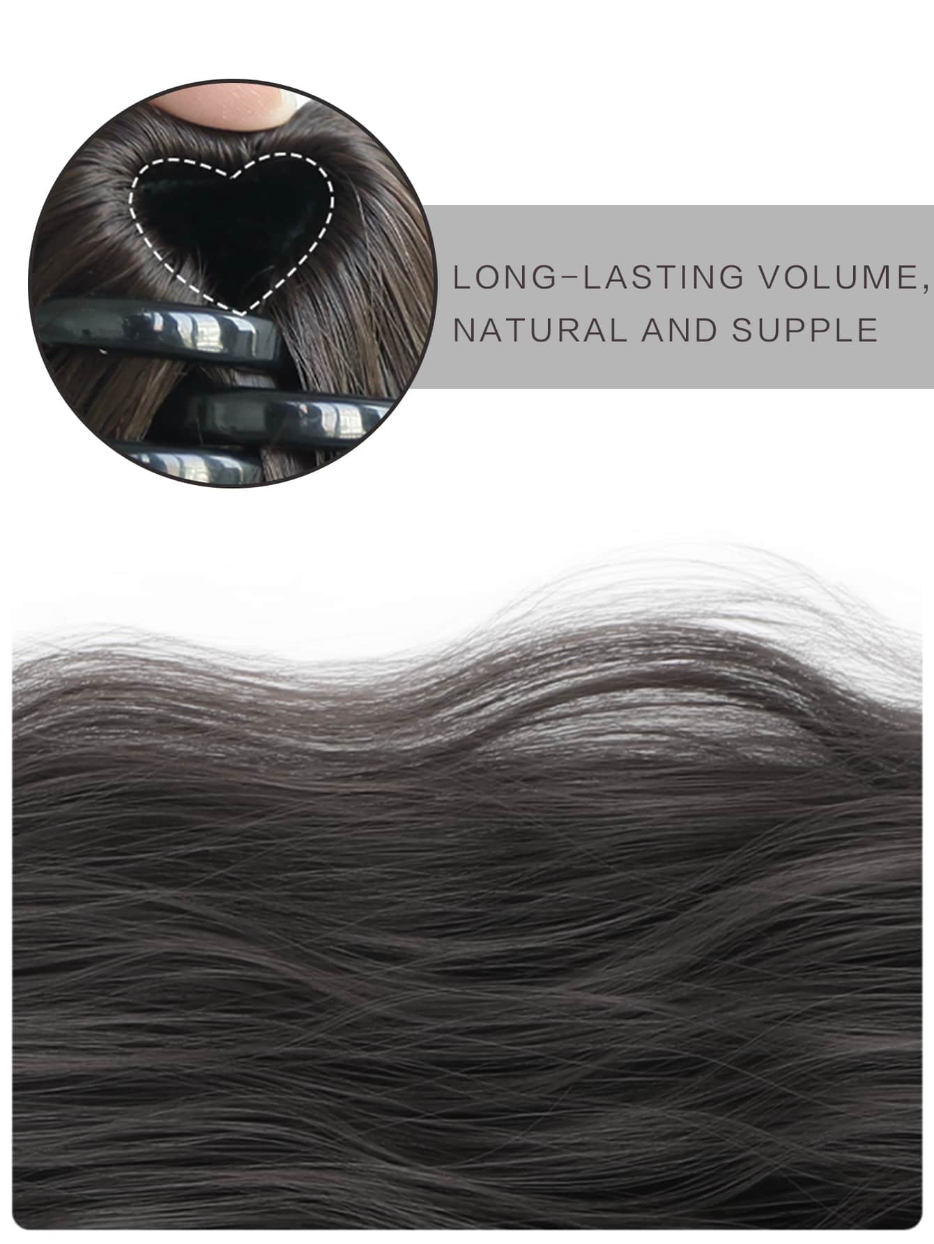 1pc Claw Clip Water Wave Ponytail With Big Curls, 16 Inches, Brown/black Mix Color High Ponytail - Image 5