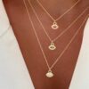 1pc New Fashion Colorful Pave Zirconia Eye Pendant Golden Stainless Steel Chain Necklace