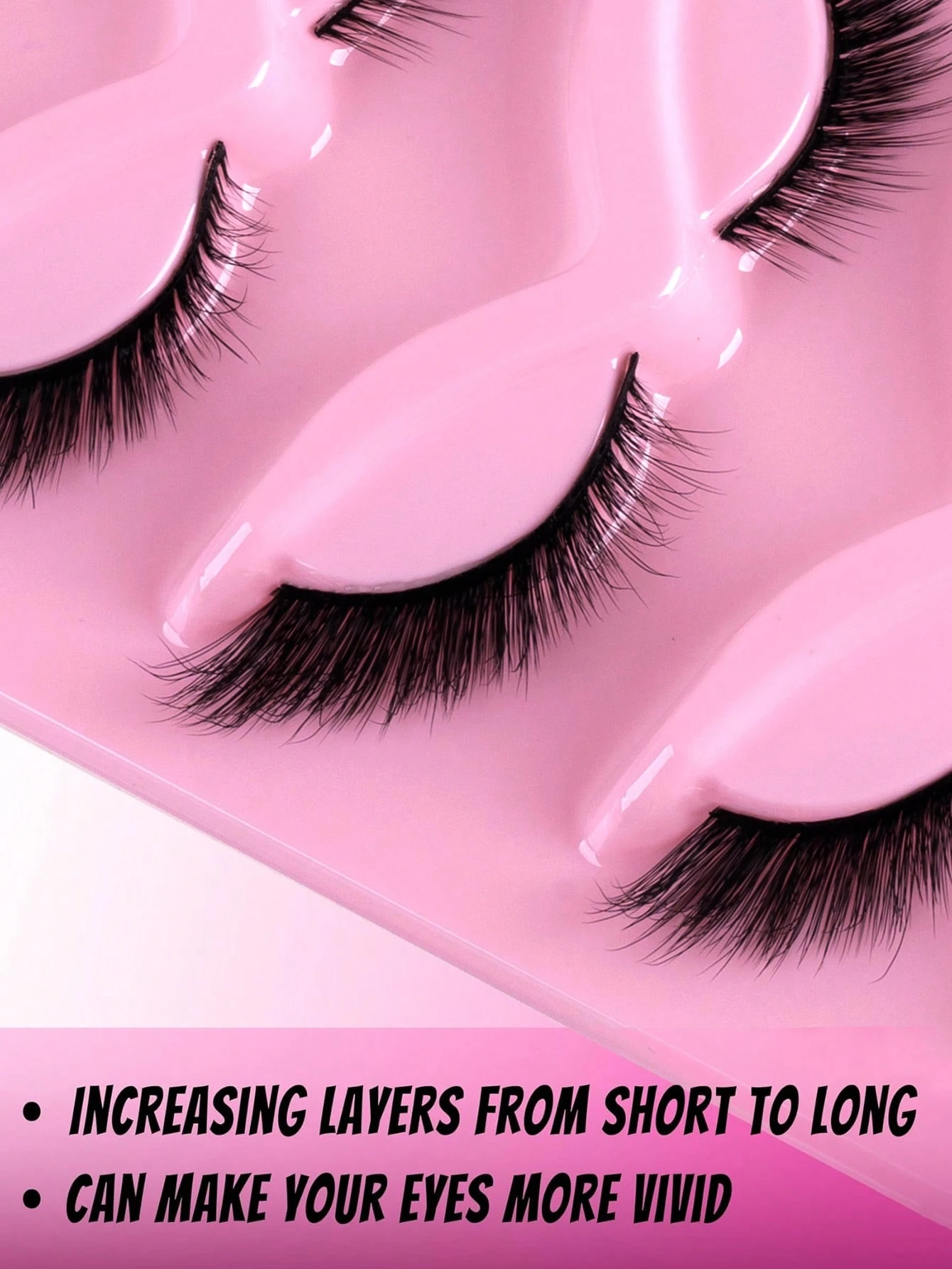 5 Pairs/Pack Cat Eye False Eyelashes Fox Eye Angel Artificial Mink Super Large Curly Fluffy False Eyelashes 6D False Eyelashes - Image 2