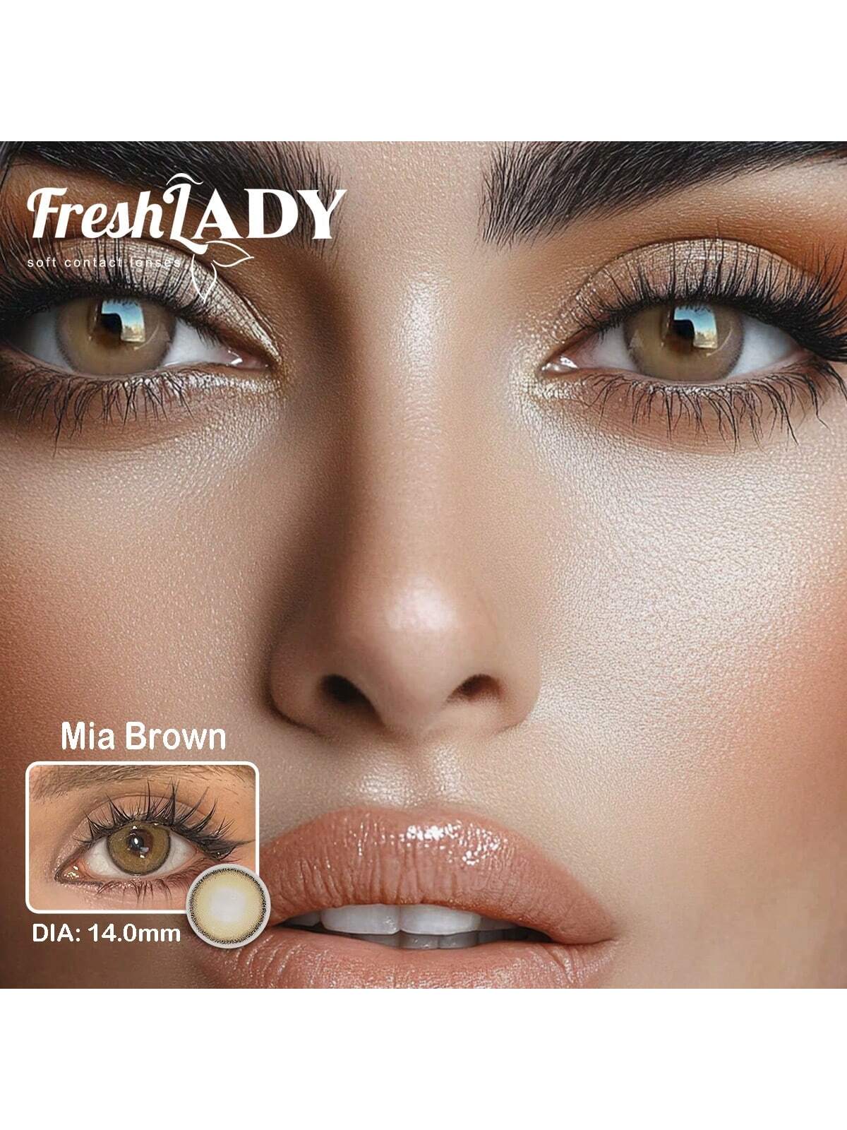 FRESH LADY Aesthetic Eye Look Mia Brown Colored Lenses 1 Year Disposable