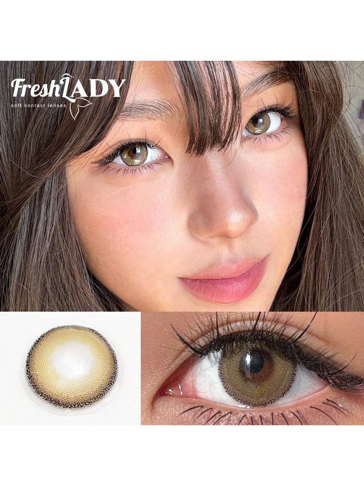 FRESH LADY Aesthetic Eye Look Mia Brown Colored Lenses 1 Year Disposable - Image 6