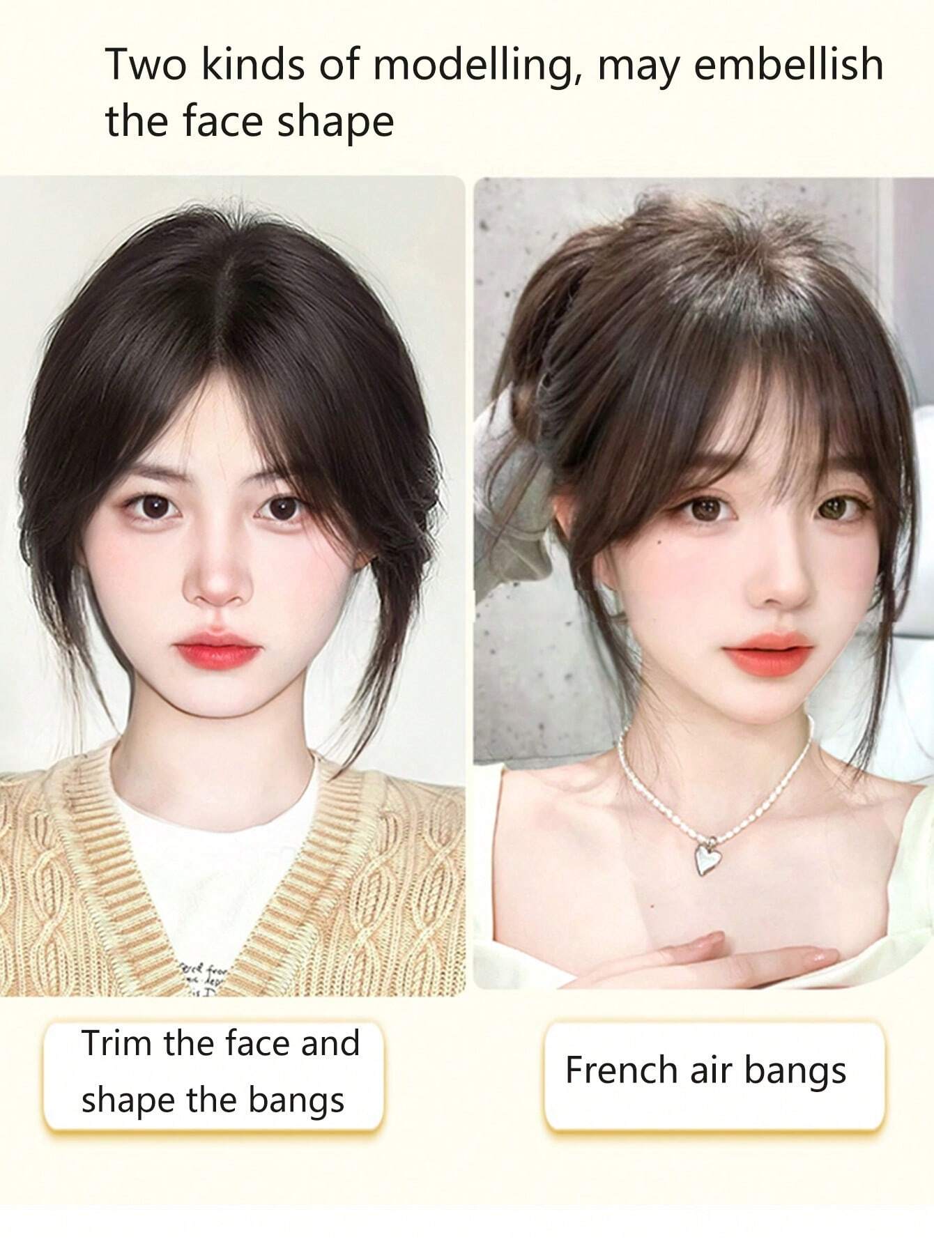 Synthetic Bangs Wig For Women With Natural Side Bangs Fluffy And Add Hair Flipper Bangs - Image 5