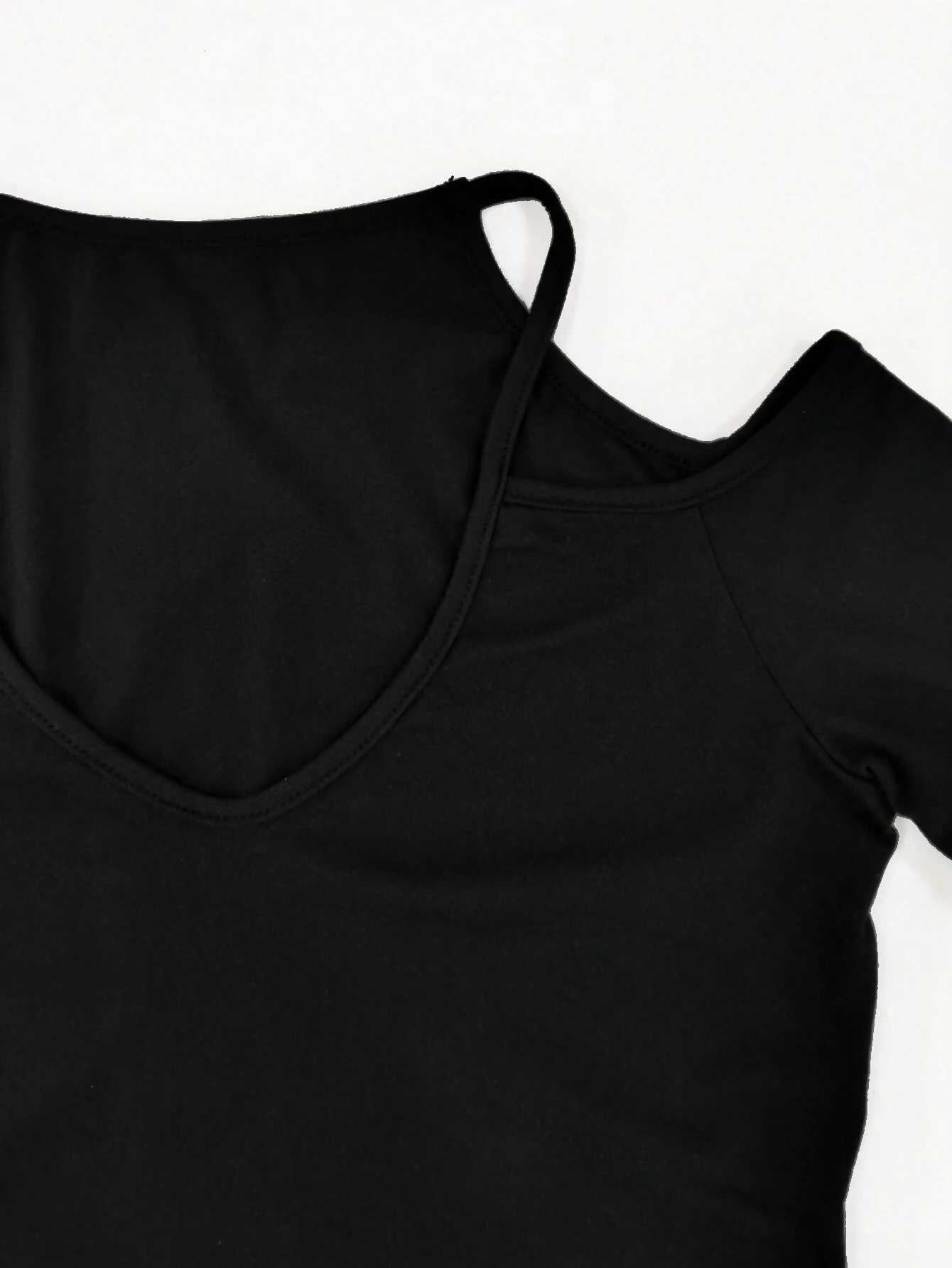 INAWLY Ladies' Solid Color Open Shoulder Long Sleeve Casual T-Shirt - Image 4