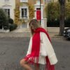 1 Women'solid Color Mohair Scarf Female Autumn Winter