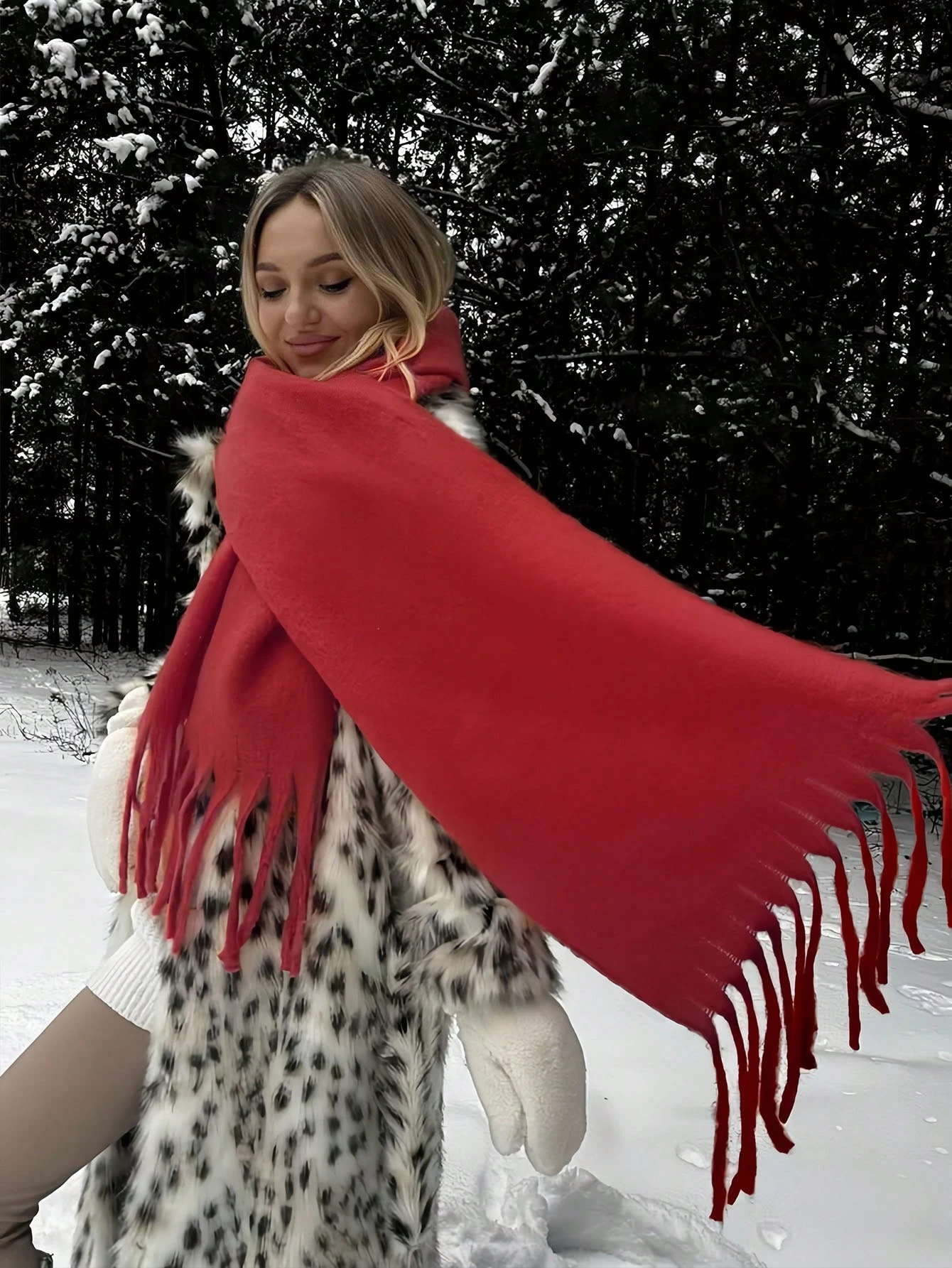 1 Women'solid Color Mohair Scarf Female Autumn Winter - Image 4