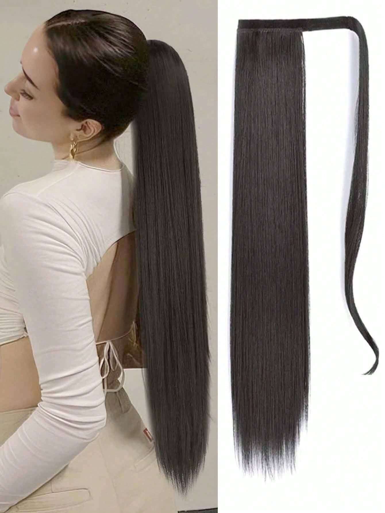 26Inch Long Wrap-Around Synthetic Hair Extension Ponytail - Image 2