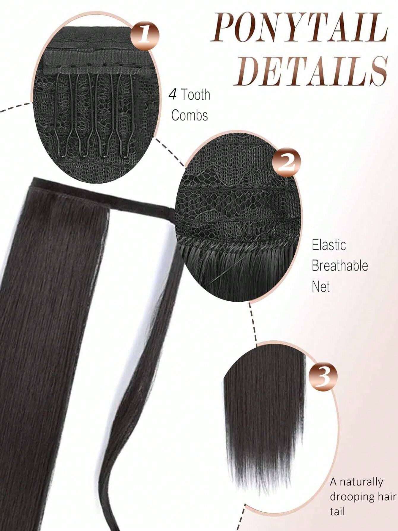 26Inch Long Wrap-Around Synthetic Hair Extension Ponytail - Image 5