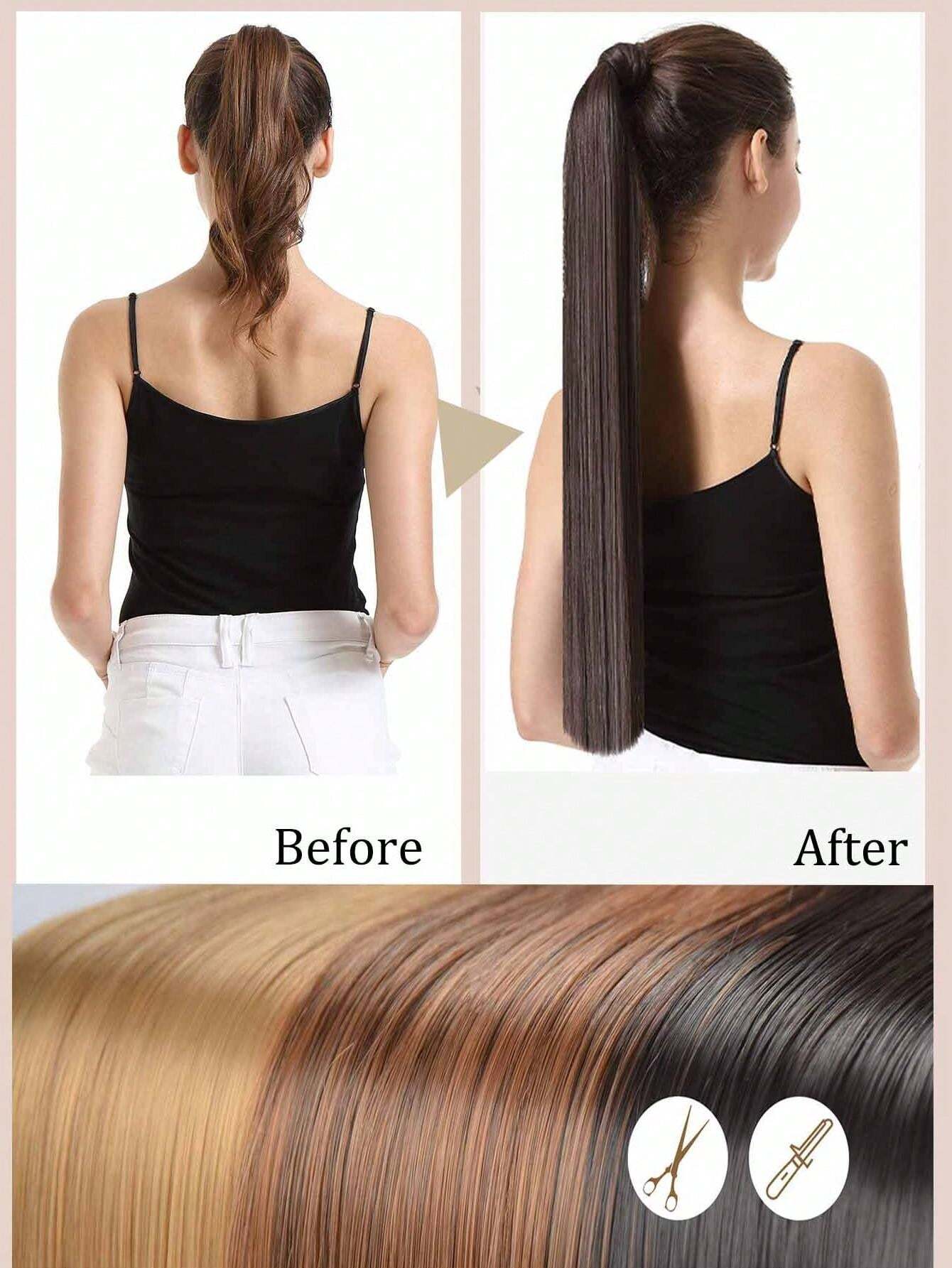 26Inch Long Wrap-Around Synthetic Hair Extension Ponytail - Image 7