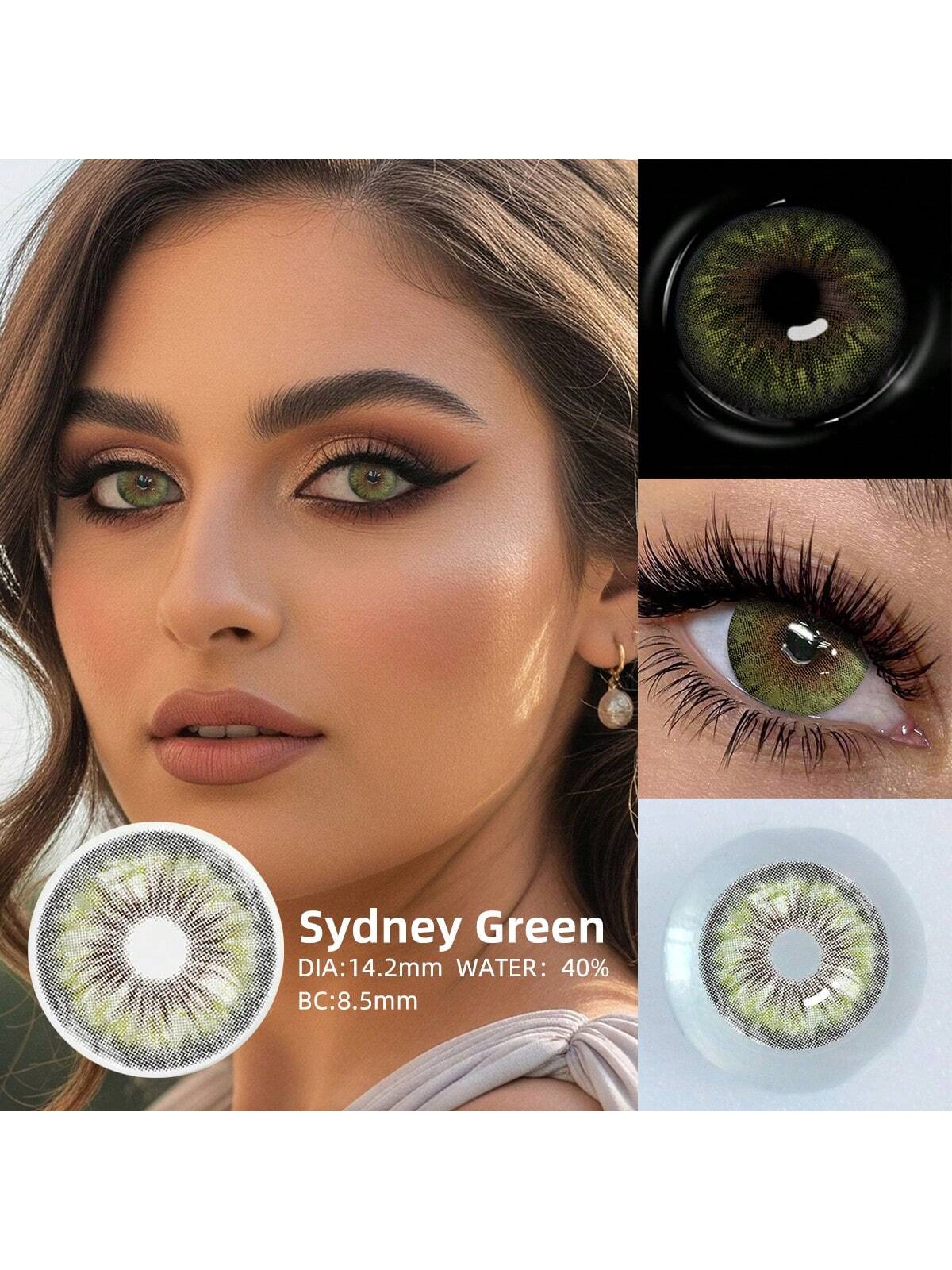 1 Pair Green Disposable Cosmetic Contact Lenses
