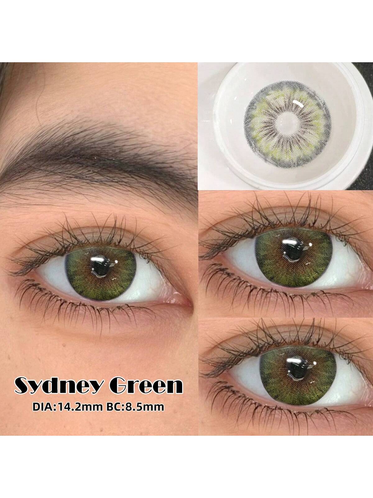 1 Pair Green Disposable Cosmetic Contact Lenses - Image 4