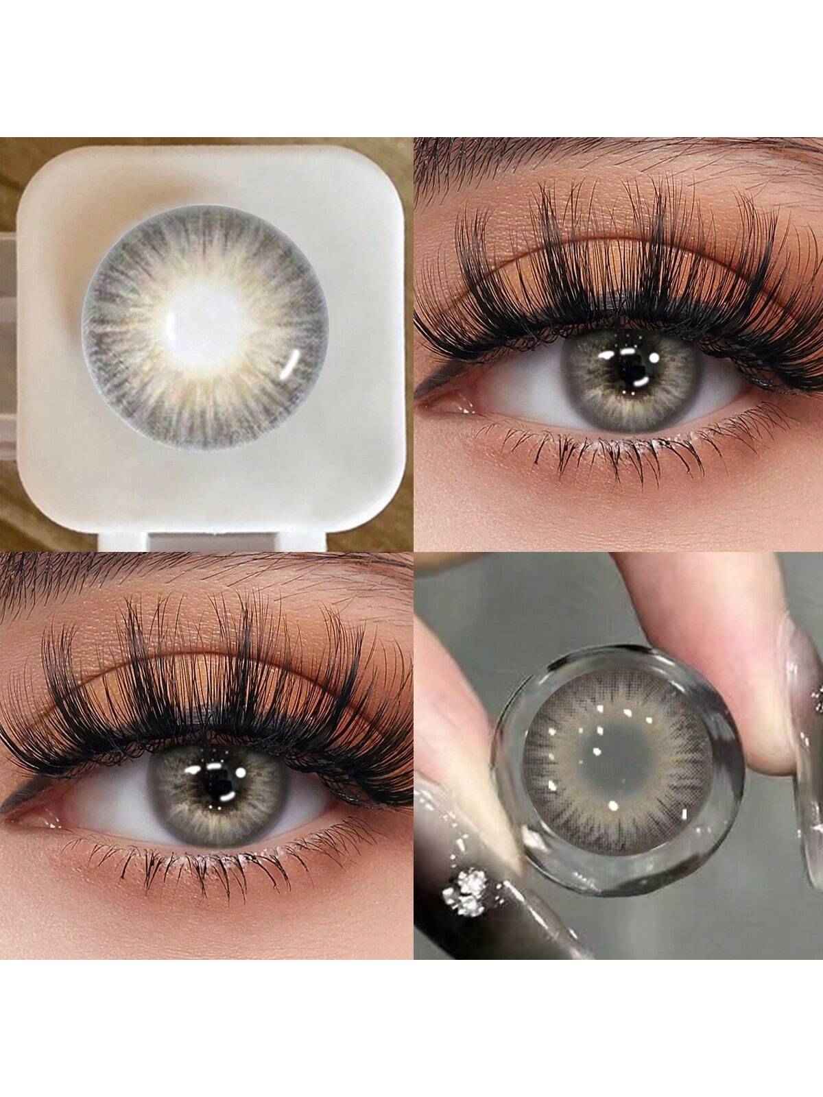 1 Pair Grey Of Eye Makeup Cosmetic Colored Contact Lenses