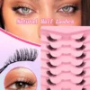 7 Pairs Half Lashes Full False Lashes 12mm Short Half Lashes Faux Mink Cat Eye Look