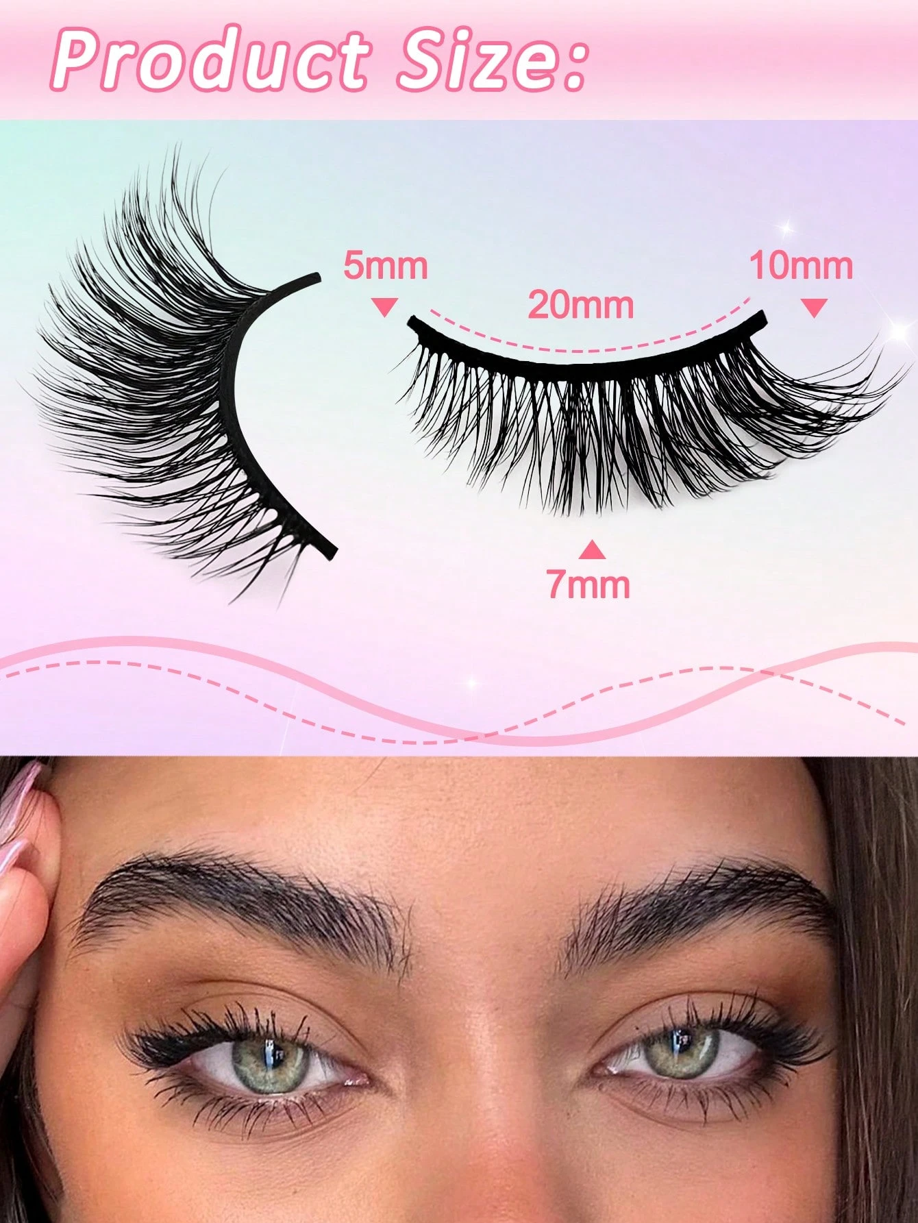 7 Pairs Half Lashes Full False Lashes 12mm Short Half Lashes Faux Mink Cat Eye Look - Image 5