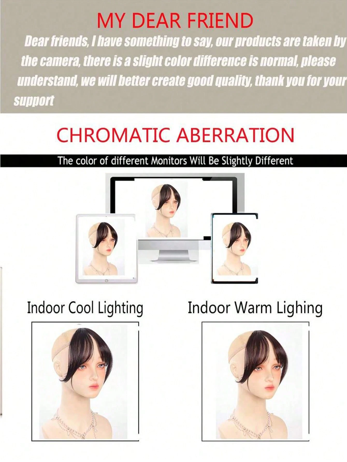 8.5 Inch Middle Part Bangs Hairpiece - Image 7