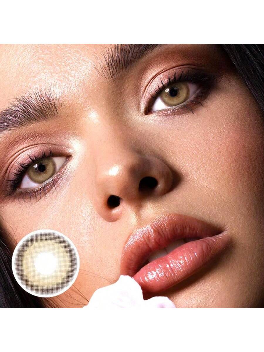 UYAAI UYAAl Colored Brown Contact Lenses For Eyes 1 Pair 1 Year Disposable Fashion Lenses - Image 2