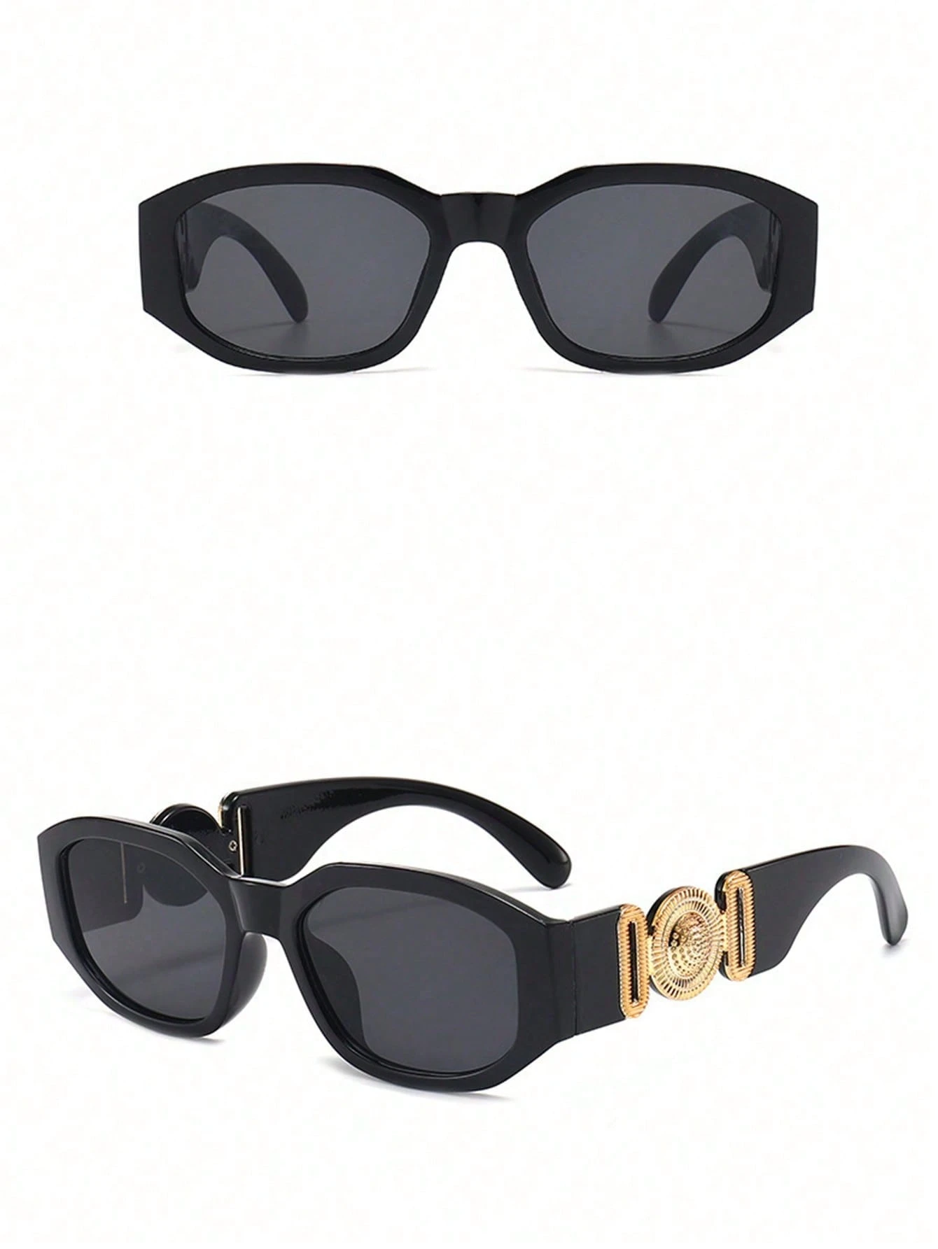 1pc Asymmetrical Small Frame Fashion Glasses, Polygon Unique Street Style Fashion Glasses - Image 3
