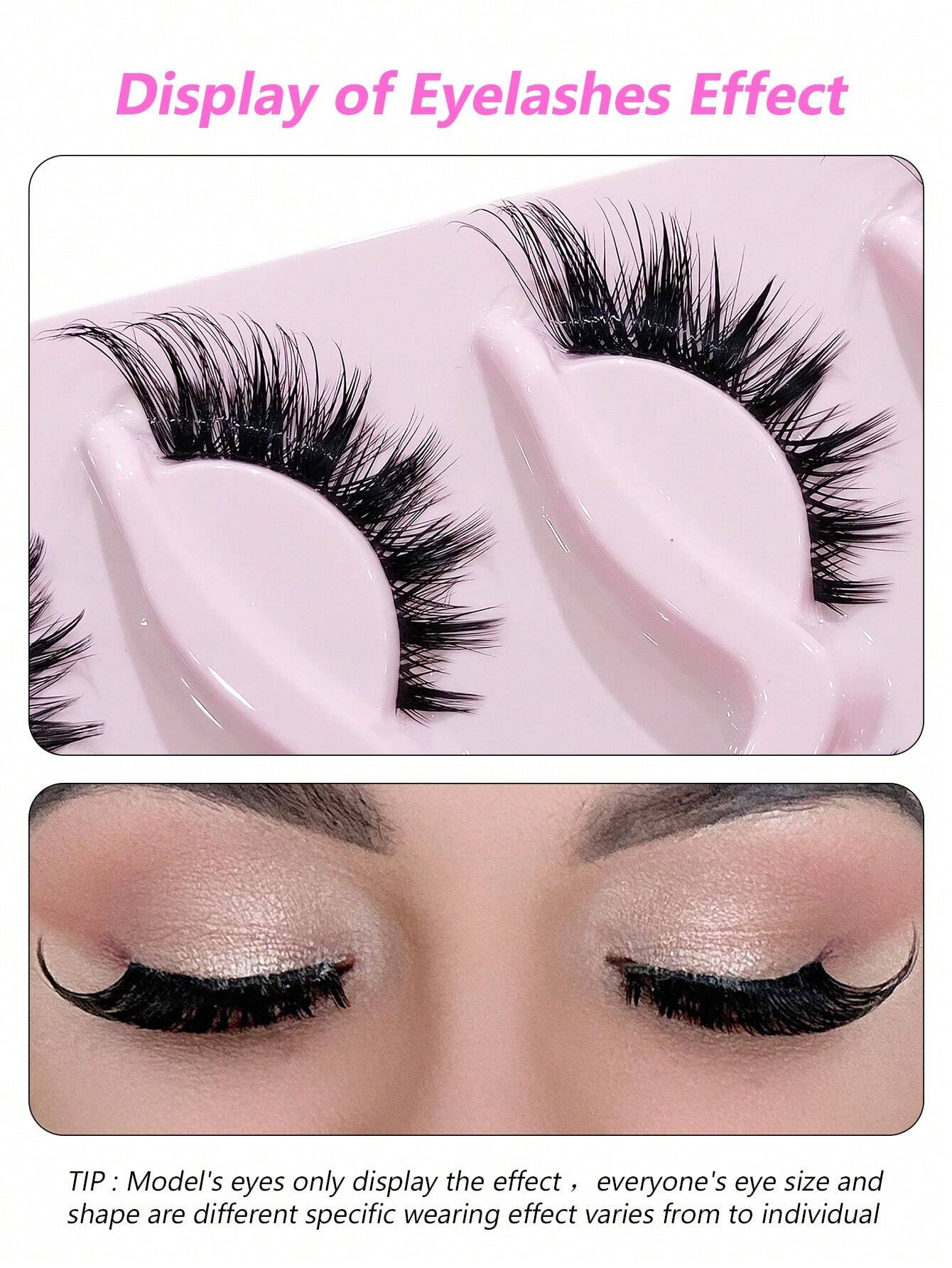 Asiteo 5 Pairs Cat Eye False Eyelashes - Image 3