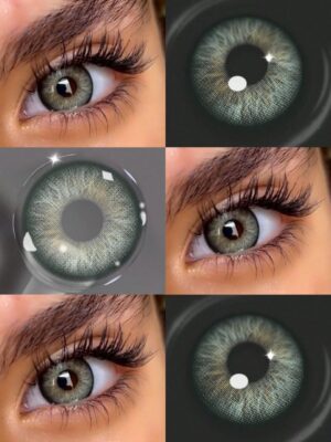 Lalens 1 Box (2 Pieces) 1 Year Disposable Crush Green Hazelnut Color Contact Lenses