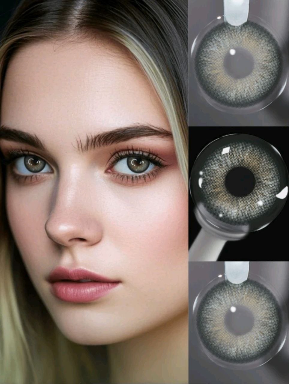 Lalens 1 Box (2 Pieces) 1 Year Disposable Crush Green Hazelnut Color Contact Lenses - Image 4
