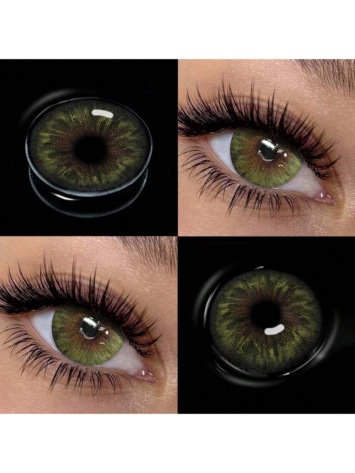 1 Pair Of Natural Green Soft Contact Lenses, Yearly Replacement, 14.5mm Diameter - Image 3