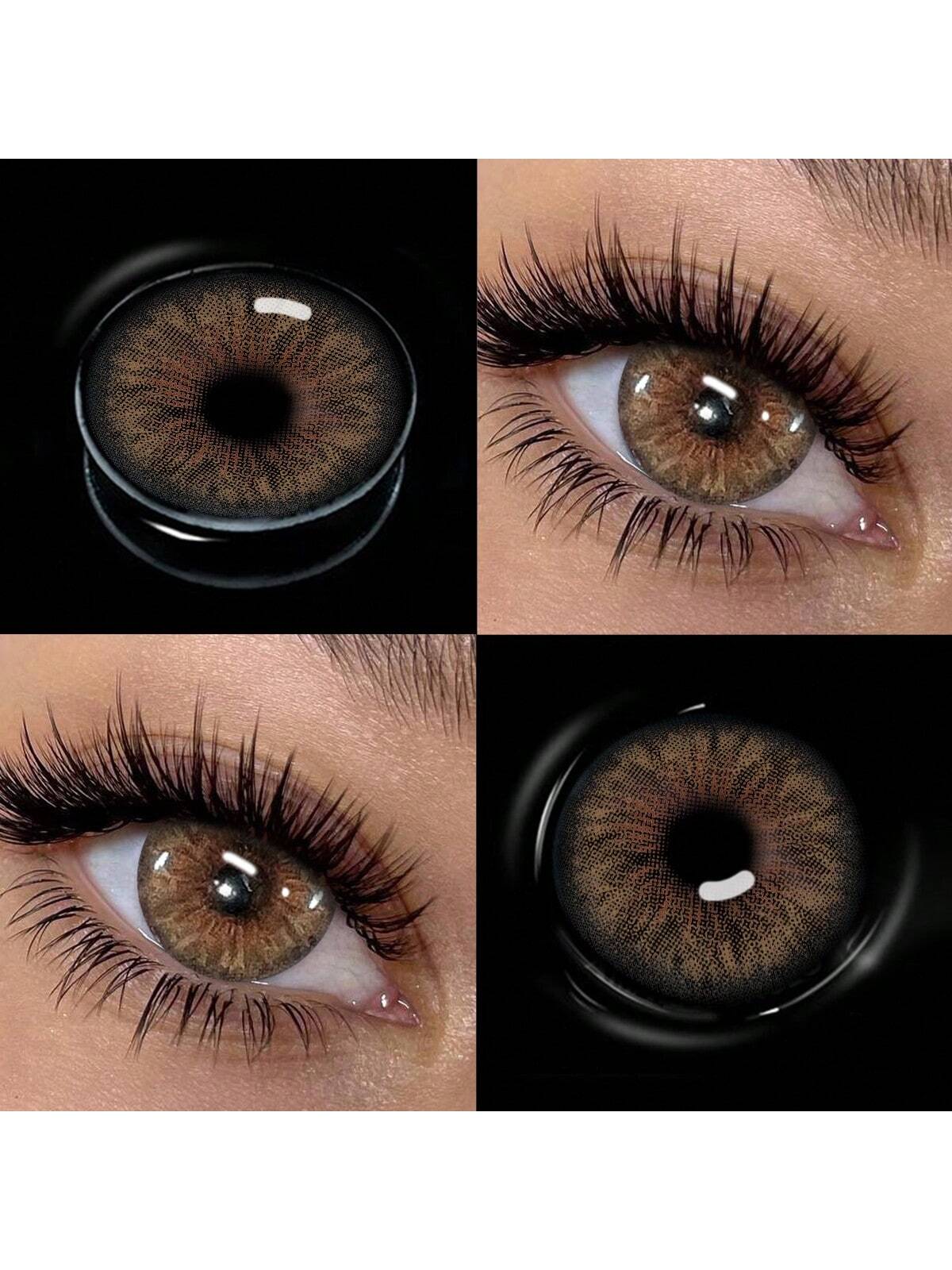 1 Pair Of Natural Brown Soft Contact Lenses, Yearly Replacement, 14.5mm Diameter - Image 3