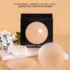 1 Pair Reusable Solid Color Nipple Covers With Storage Box, 8cm Thin Invisible Bra Pasties Suitable