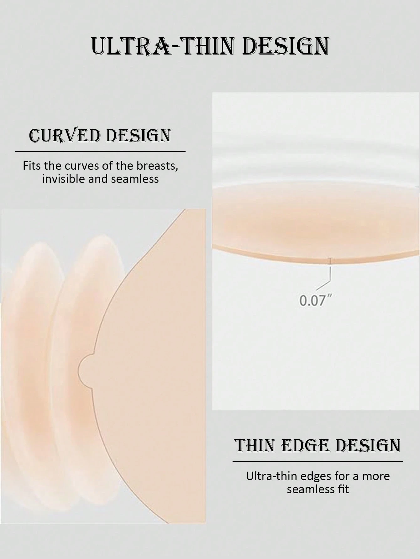 1 Pair Reusable Solid Color Nipple Covers With Storage Box, 8cm Thin Invisible Bra Pasties Suitable - Image 5